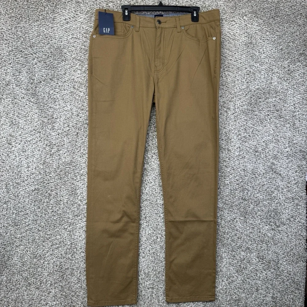 NEW Gap 5 Pocket Pants Men's Size 36x32 Maple Sugar Brown Slim Fit Classic Style
